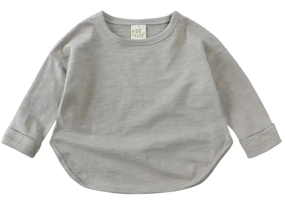 Kids' Cotton Long Sleeve Top, Relaxed Fit