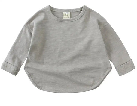 Kids' Cotton Long Sleeve Top in grey