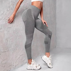 High-Waisted Booty-Lifting Leggings – Striped Mesh Gym & Running Tights