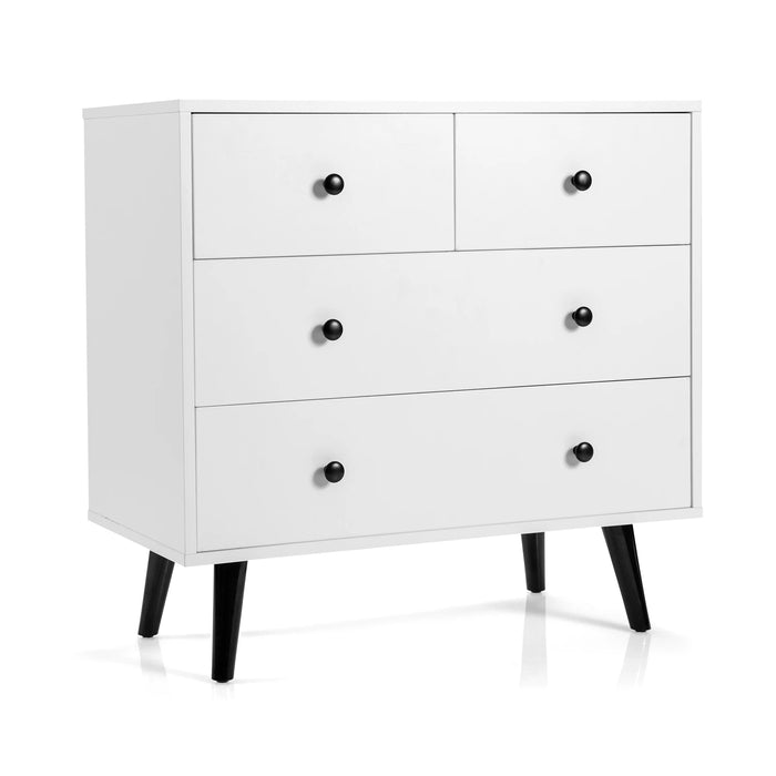 GOFLAME 4-Drawer Wooden Dresser, Modern Chest of Drawers with Anti-Tip Safety