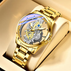 BINBOND Business Quartz Watch with Blue Dial