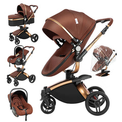 Luxury 3-in-1 High Landscape Baby Stroller – Lightweight & Foldable Travel System for Newborns