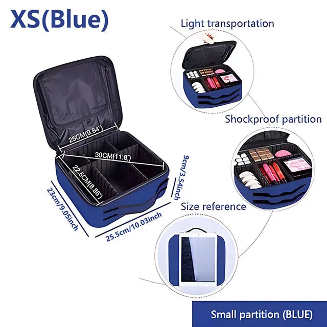 Large Makeup Case with Adjustable Dividers