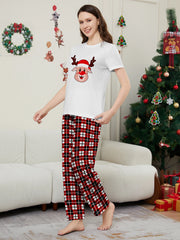 Cosy Family Christmas Pyjamas - Santa & Snowflake Print