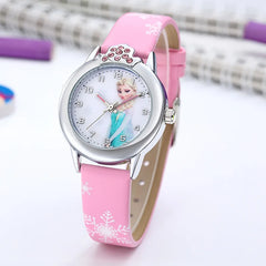 Princess Elsa Leather Strap Kids Watch