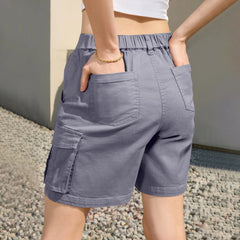 Women's Vintage Cargo Shorts – Low Waist Casual Summer Shorts with Pockets