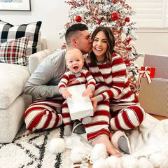 Striped Family Christmas Pyjamas Set - Festive and Cosy