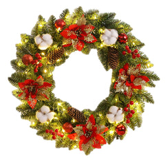 Spruce Pinecone LED Christmas Wreath Decor