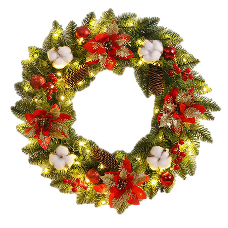 Spruce Pinecone LED Christmas Wreath Decor