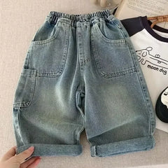 Kids' Wide Leg Jeans with Big Pockets