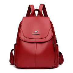 Women's Large Capacity Genuine Leather Backpack – Vintage Travel & School Bag