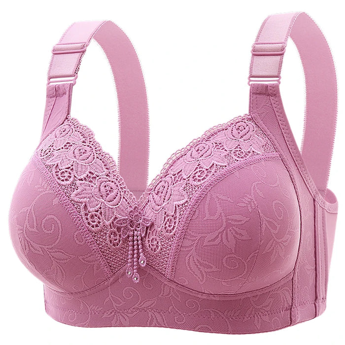 Ultra-Thin Lace Bralette, Deep V Plunge Sexy Lingerie for Women, Purple