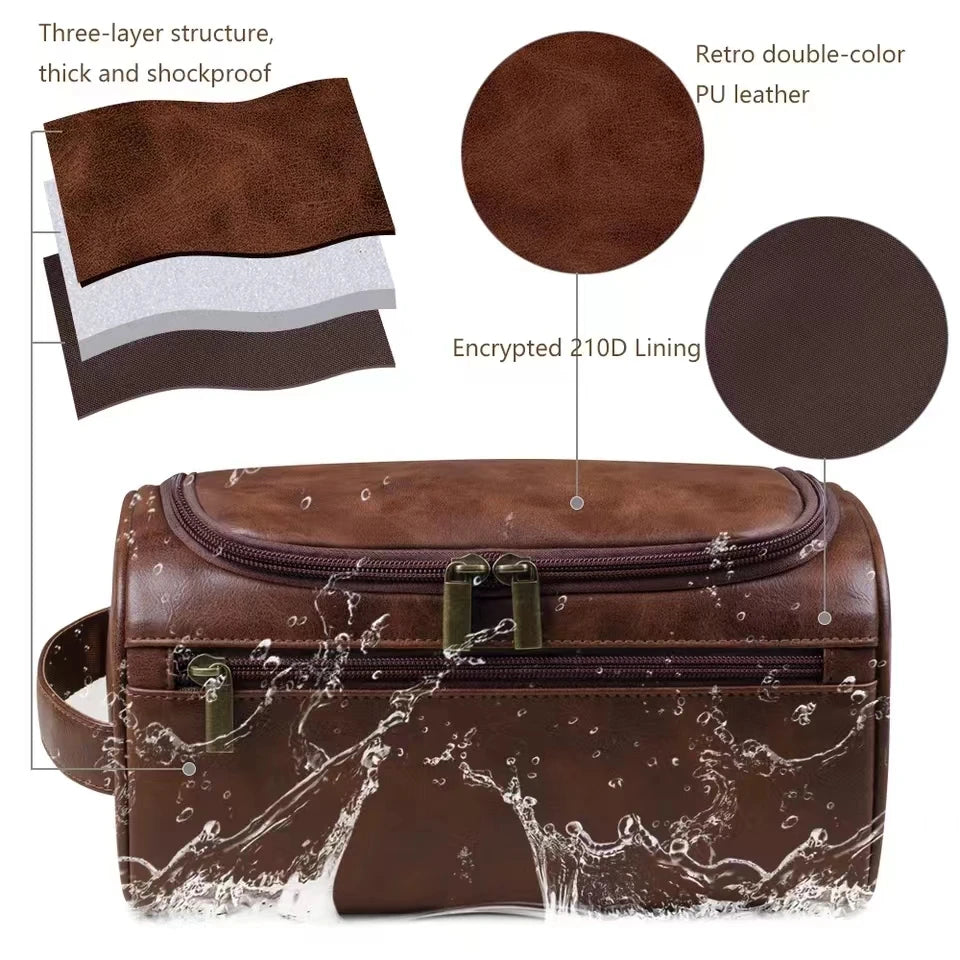 Hanging Toiletry Bag, Faux Leather or Canvas