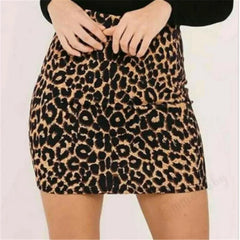 Women's Leopard Print Mini Skirt – High Waist Bodycon Pencil Skirt