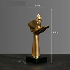 Abstract Mask Resin Statue – Modern Home & Office Decor