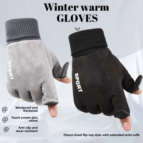 Men's touchscreen faux suede gloves, photo 1