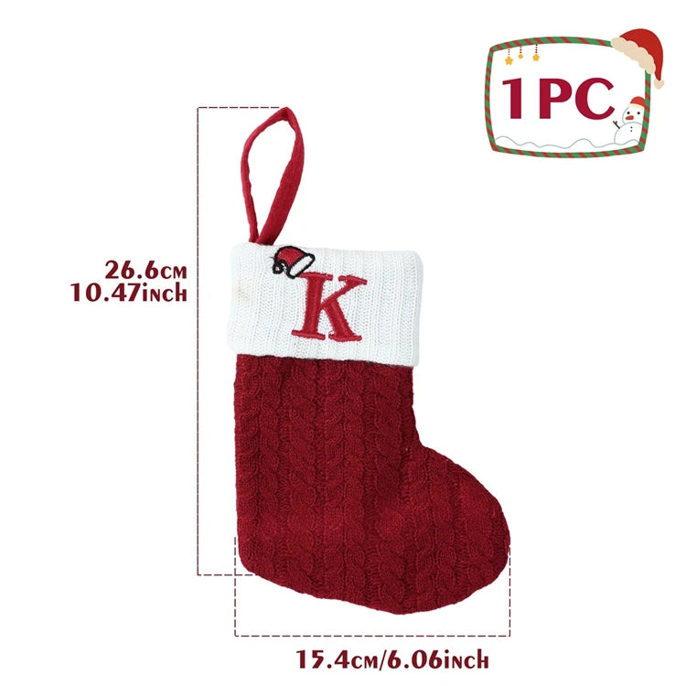 Mini Knitted Letter Stocking Decoration