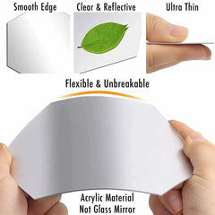 Hexagon Acrylic Mirror Wall Stickers – Self-Adhesive Decorative Tiles