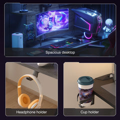 L-Shaped RGB Gaming Desk – Large Corner Computer Table with LED Lights