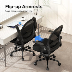 FlexiErgo Mesh Office Chair – Space-Saving Swivel Desk Chair with Lumbar Support