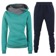 Women's Fleece-Lined Tracksuit – Hooded Sweatshirt & Joggers Set