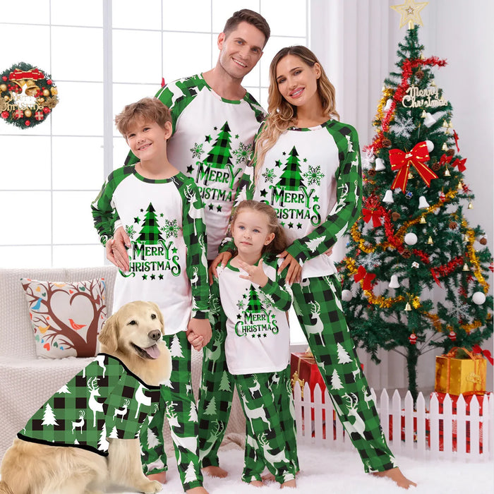 Red & Green Check Family Christmas Pyjamas, Matching Sets