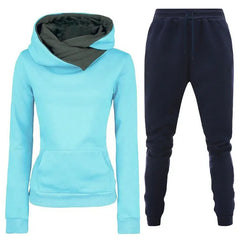 Women's Fleece-Lined Tracksuit – Hooded Sweatshirt & Joggers Set