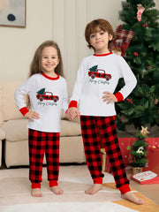 Festive Family Pyjama Set - Red & Green Plaid with Elk Design