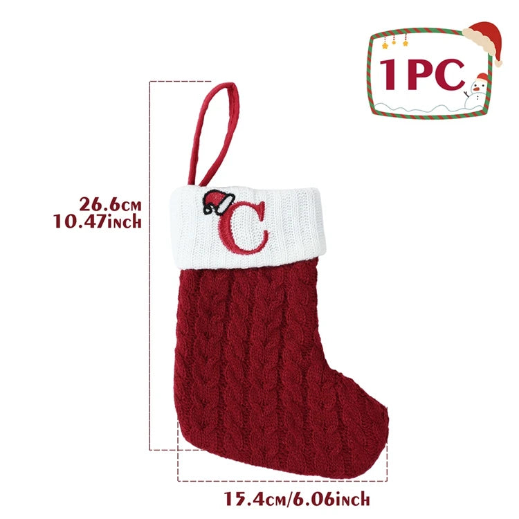 Mini Knitted Letter Stocking Decoration