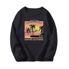 Girls' Paris Eiffel Tower Long-Sleeve Cotton T-Shirt