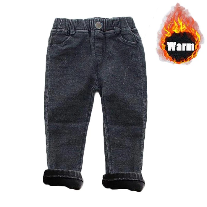Kids' Fleece Lined Warm Jeans, alternative view