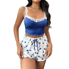 Luxe Lattice: Women's Lace Camisole Shorts Set