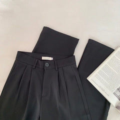 Women's High-Waisted Straight-Leg Trousers – Elegant Office & Casual Suit Pants