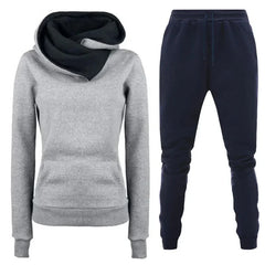 Women's Fleece-Lined Tracksuit – Hooded Sweatshirt & Joggers Set