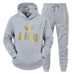 King & Queen Couple Tracksuit – Matching Hoodie & Joggers Set