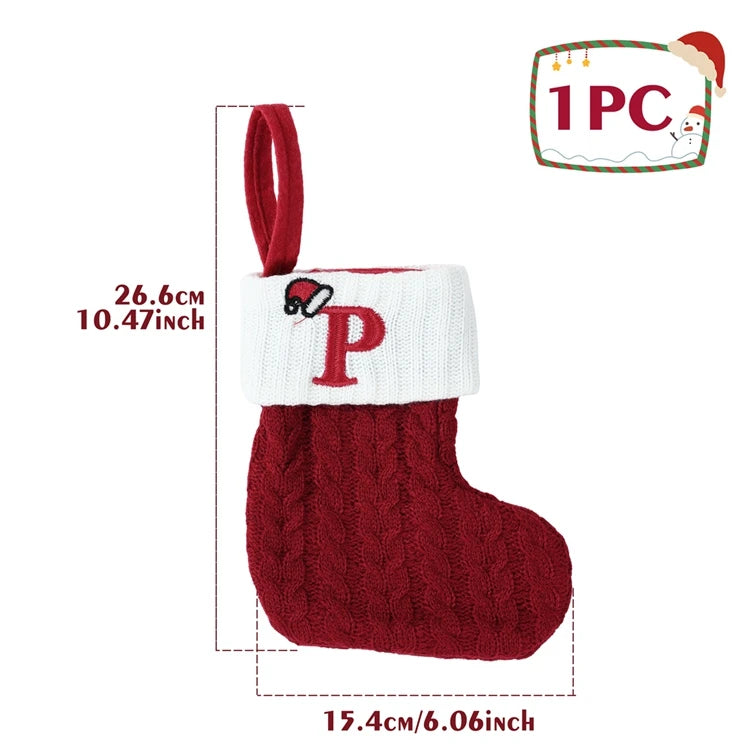 Mini Knitted Letter Stocking Decoration
