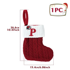 Mini Knitted Letter Stocking Decoration