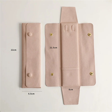 Velvet necklace roll, Pink