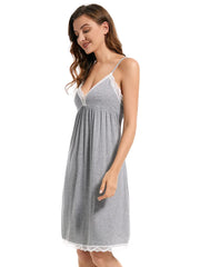 Satin Lace Trim Nightdress