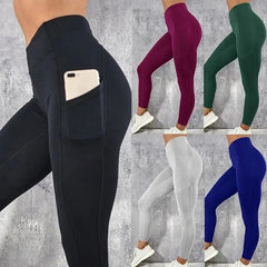 Women's High-Waisted Butt-Lifting Leggings – Stretchy Yoga & Gym Workout Tights with Pockets