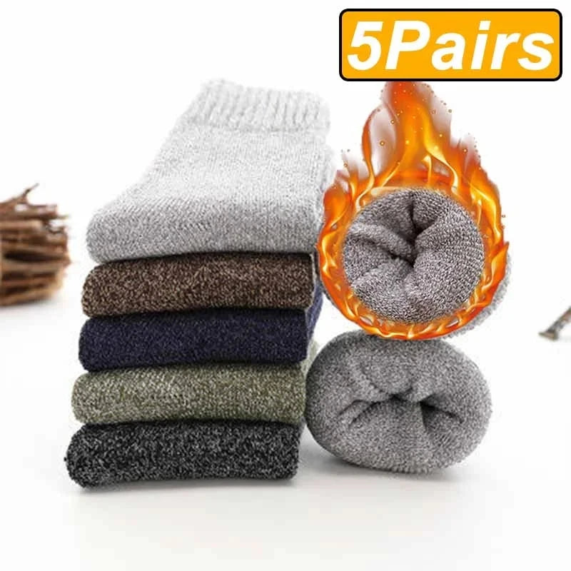 Thick Terry Winter Socks, 5 Pairs