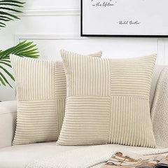 Corduroy Patchwork Cushion Cover