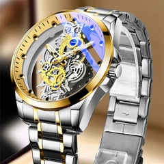 BINBOND Business Quartz Watch with Blue Dial