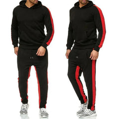 Men’s Printed Tracksuit Set – Hooded Sweatshirt & Jogger Pants 2-Piece Sportswear