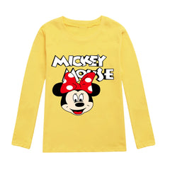 Girls' Minnie Long-Sleeve Cartoon T-Shirt – Fun & Casual
