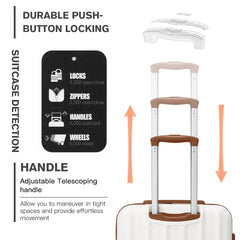Kono 3-Piece ABS Hard Shell Luggage Set – Lightweight with 360° Spinner Wheels