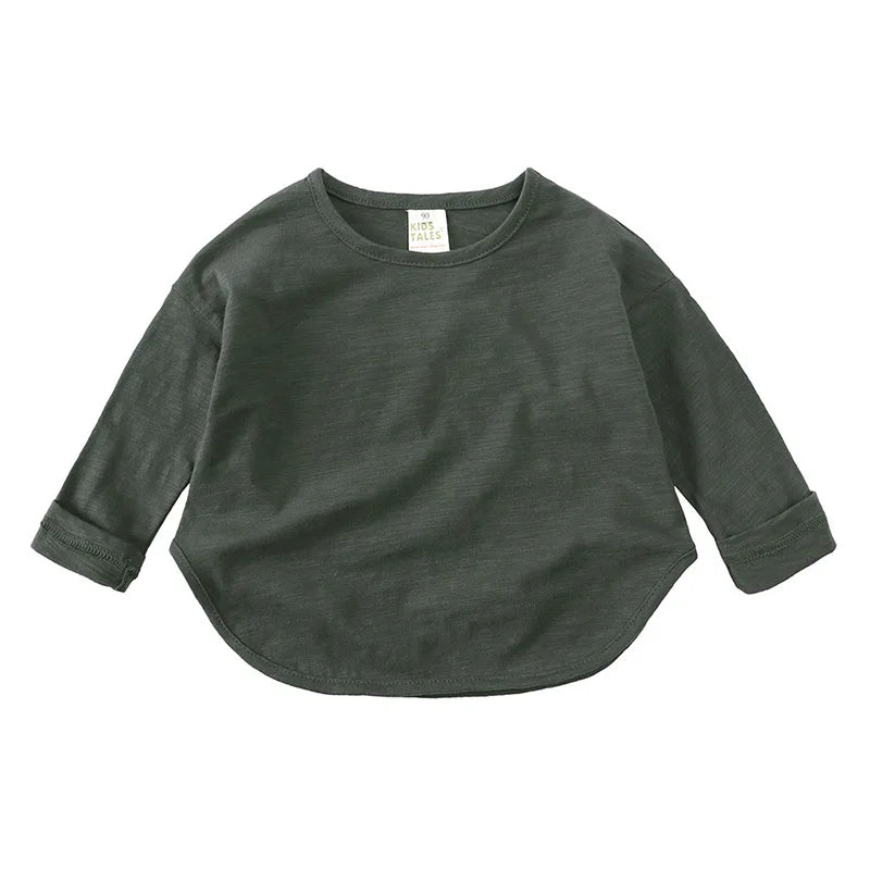 Kids' Cotton Long Sleeve Top, Relaxed Fit
