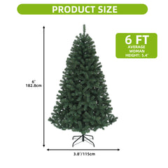 Radiant Glow Pre-Lit Christmas Tree - 6ft tall and 880 Branch Tips with 250 Warm Lights