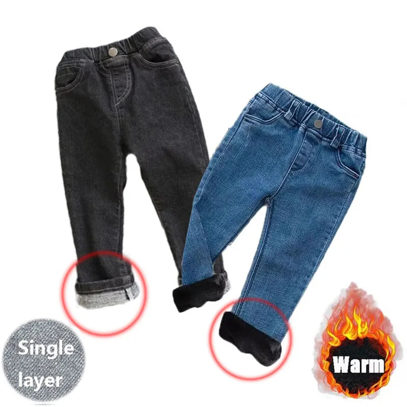Kids' Fleece Lined Warm Jeans
