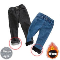 Kids' Fleece Lined Warm Jeans